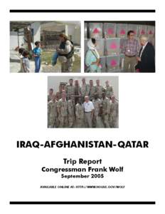 IRAQ-AFGHANISTAN-QATAR Trip Report Congressman Frank Wolf September 2005