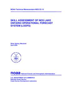 NOAA Technical Report NOS CS  XX
