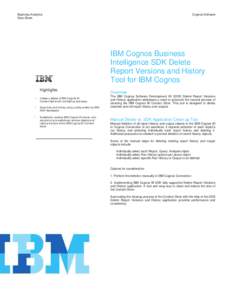 Business Analytics Data Sheet Cognos Software  IBM Cognos Business