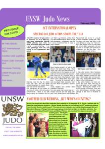 UNSW Judo News ISSUE T S R I