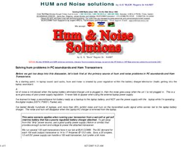 Solving HAM Radio Hum and Noise problems !