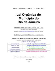 LEI ORGÂNICA  DO MUNICÍPIO