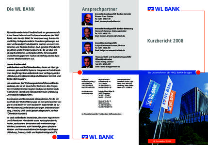 Die WL BANK  Ansprechpartner Immobilienkreditgeschäft Banken-Vertrieb Thomas Plum, Direktor 	 Tel