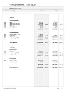 Fundaziun Nairs , 7550 Scuol Bilanz perKonto Bezeichnung