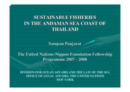 SUSTAINABLE FISHERIES  IN THE ANDAMAN SEA COAST OF THAILAND