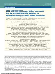 2012 ACCF/AHA/HRS Focused Update Incorporated Into the ACCF/AHA/HRS 2008 Guidelines for Device-Based Therapy of Cardiac Rhythm Abnormalities