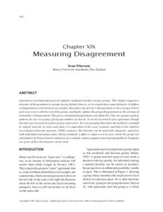 174  Chapter XIX Measuring Disagreement Brian Whitworth