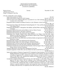 December 10, [removed]Board of Supervisors Minutes