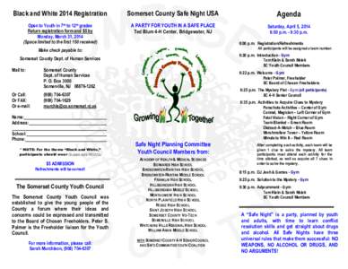 Black and White 2014 Registration  Somerset County Safe Night USA Agenda
