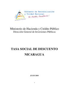 Ministerio de Hacienda y Crédito Público Dirección General de Inversiones Públicas TASA SOCIAL DE DESCUENTO NICARAGUA