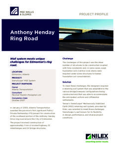 Mechanically stabilized earth / Anthony Henday Drive / Anthony Henday / Retaining wall / Geotextile / Edmonton / Construction / Provinces and territories of Canada / Architecture / Geotechnical engineering / Roads in Edmonton / Sherwood Park