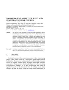 Land transport / Head injury criterion / Crashworthiness / Crash test / Automobile safety / National Highway Traffic Safety Administration / Head injury / Focal and diffuse brain injury / Coup contrecoup injury / Neurotrauma / Transport / Medicine