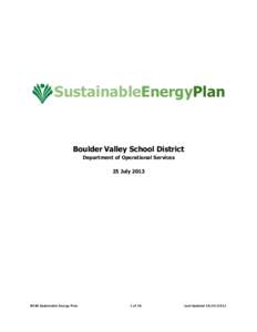 SustainableEnergyPlan  Boulder Valley School District Department of Operational Services 25 July 2013