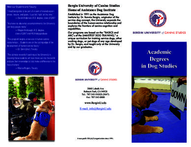 Biology / Dog / Service dog / Cynology / Working dogs / Dogs / Zoology / Bonnie Bergin