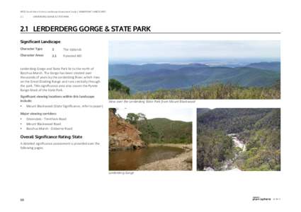 DPCD South West Victoria Landscape Assessment Study | Significant landscapes 2.1	lerderderg gorge & state park 2.1	 lerderderg gorge & state park Significant Landscape Character Type