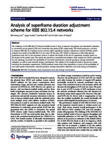 Analysis of superframe duration adjustment scheme for IEEEnetworks