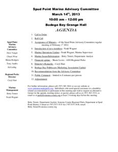 Spud Point Marina Advisory Committee Meeting Agenda - March 14, 2013