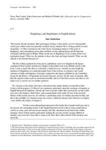 Family / Human behavior / Legitimacy / Earls Colne / Adultery / Lars Frederiksen and the Bastards / Ralph Josselin / Colne / Colonial American Bastardy Laws / Family law / Law / Bastard