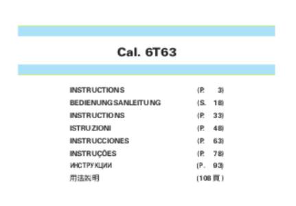 Cal. 6T63 INSTRUCTIONS	  (P.	3)