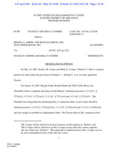 4:07-ap[removed]Doc#: 28 Filed: [removed]Entered: [removed]:27:48 Page 1 of 26  IN THE UNITED STATES BANKRUPTCY COURT EASTERN DISTRICT OF ARKANSAS WESTERN DIVISION