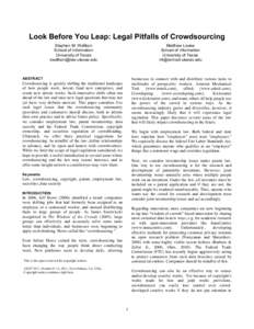 Crowdsourcing / Labour relations / Employment compensation / Business / Working time / Fair Labor Standards Act / Overtime / Crowd funding / Amazon Mechanical Turk / Collective intelligence / Social information processing / Human resource management