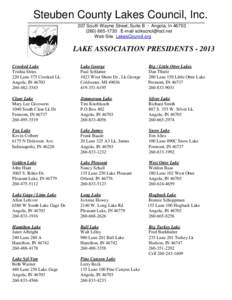 LAKE ASSOCIATION PRESIDENTS