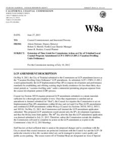 California Coastal Commission Staff Memorandum and Recommendation Regarding LCP Major Amendment No. LCP-1-TRN[removed]Trinidad)