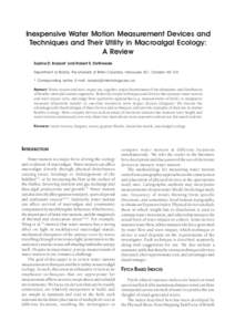 Inexpensive Water Motion Measurement Devices and Techniques and Their Utility in Macroalgal Ecology: A Review Sophie D. Boizard* and Robert E. DeWreede Department of Botany, The University of British Columbia, Vancouver,