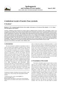 Speleogenesis  and Evolution of Karst Aquifers Issue 12, 2012