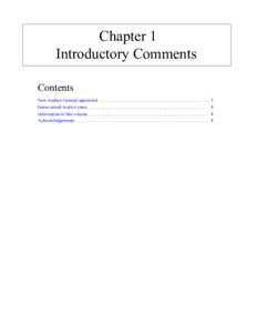 Chapter 1 Introductory Comments Contents New Auditor General appointed . . . . . . . . . . . . . . . . . . . . . . . . . . . . . . . . . . . . . . . . . . . . . . . . Issues raised in prior years . . . . . . . . . . . . 