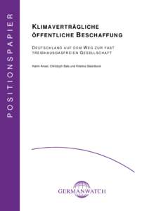 Germanwatch-Positionspapier: Klimaverträgliche öffentliche Beschaffung