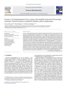 Fructose-1,6-bisphosphatase from a hyper-thermophilic bacterium Thermotoga maritima: Characterization, metabolite stability, and its implications