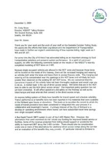 Appendix6e of the Eastside Corridor Tolling Study Final Report- Letter from the Mayor of Kirkland