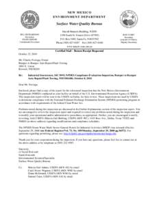 NEW MEXICO ENVIRONMENT DEPARTMENT Surface Water Quality Bureau BILL RICHARDSON