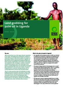 Oil palm / Land management / Cooking oils / Vegetable oils / Environment / Palm oil / Kalangala District / Plantation / Wilmar International / Central Region /  Uganda / Forestry / Geography of Uganda