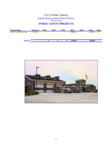City of Olathe, Kansas Capital Improvement Plan Projects 2014 thru 2018 PUBLIC SAFETY PROJECTS Project Name