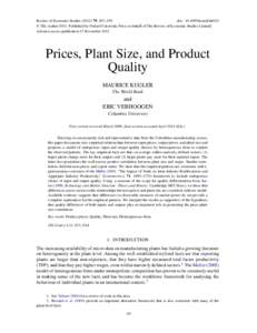 Review of Economic Studies[removed], 307–339 doi: [removed]restud/rdr021  The Author[removed]Published by Oxford University Press on behalf of The Review of Economic Studies Limited. Advance access publication 17 Nove