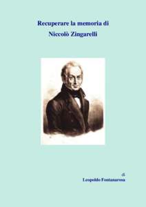 Recuperare la memoria di Niccolò Zingarelli