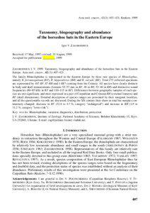 Acta zool. cracov., 42(3): 407–421, Krakow, 1999  Taxonomy, biogeography and abundance