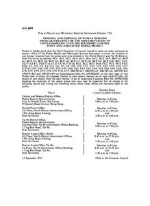 G.N[removed]Public Health and Municipal Services Ordinance (Chapter 132) REMOVAL AND DISPOSAL OF HUMAN REMAINS FROM GRAVES/URNS FOR THE IMPLEMENTATION OF LIANTANG/HEUNG YUEN WAI BOUNDARY CONTROL POINT AND ASSOCIATED WORKS 