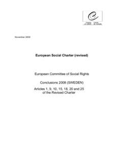 NovemberEuropean Social Charter (revised) European Committee of Social Rights ConclusionsSWEDEN)