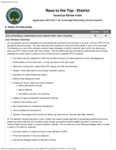 Technical Review Form  Race to the Top - District Technical Review Form Application #0127AZ-1 for Cartwright Elementary School District A. Vision (40 total points)