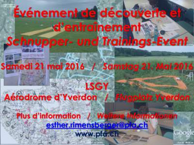 Événement de découverte et d’entraînement Schnupper- und Trainings-Event Samedi 21 maiSamstag 21. MaiLSGY