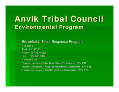 Anvik Tribal Council Environmental Program