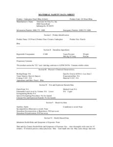 Industrial hygiene / Occupational safety and health / Environmental law / Health sciences / Safety engineering / Pencil / Material safety data sheet / Cobalt / GHS hazard statement / Health / Safety / Chemistry