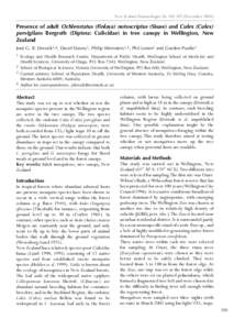 New Zealand Entomologist 26: [removed]December[removed]Presence of adult Ochlerotatus (Finlaya) notoscriptus (Skuse) and Culex (Culex) pervigilans Bergroth (Diptera: Culicidae) in tree canopy in Wellington, New Zealand Jo