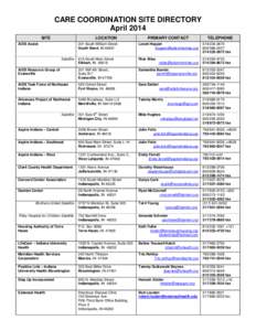 Care Coordination Site Directory