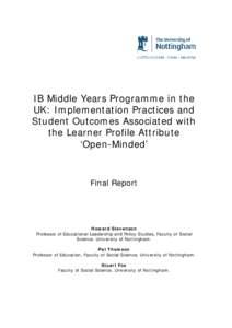 IB Middle Years Programme / Overseas School of Colombo / Rome international school / Education / Evaluation / International Baccalaureate