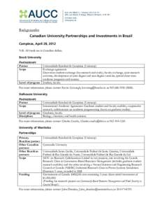 Microsoft Word - Backgrounder - Canadian University Partnerships and Investments in Brazil (Campinas).docx