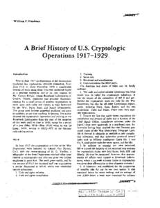 SEQU!I -  William F. Friedman A Brief History of u.s. Cryptologic Operations[removed]